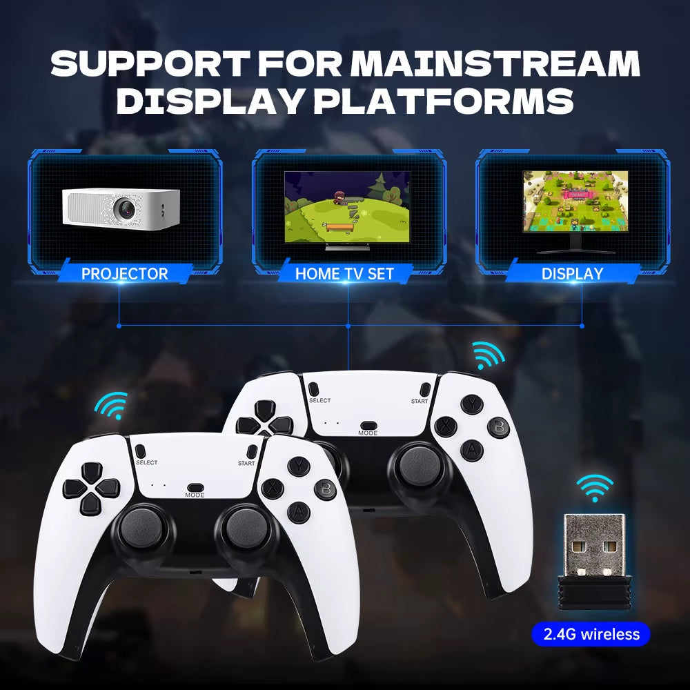 M15 4K Game Stick TV Video Game Console 64G Built-In 20000 Games Retro Handheld Game Player with Wireless Gamepad Controller