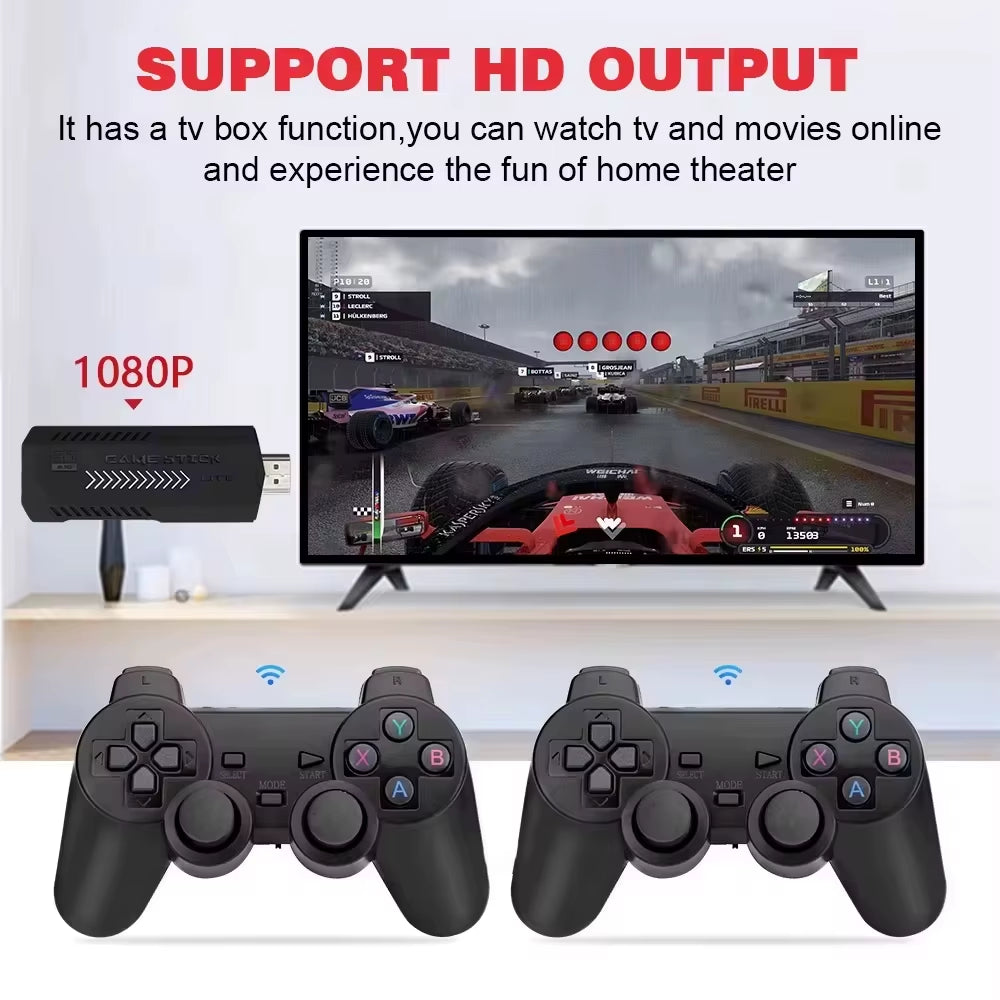 Classic Video Game Console X2 plus 128 GB Gaming Stick 4K HD Wireless Controller 30000 Games 50 Simulator Suitable for PS1/N64
