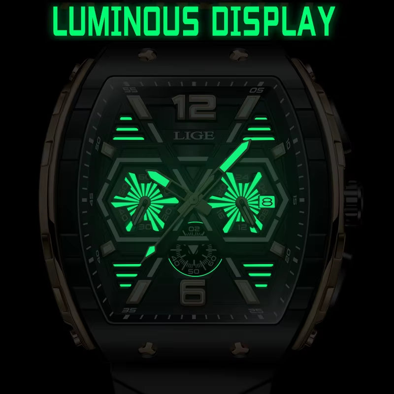 Relogio Masculino  Men Watch Luxury Waterproof Quartz Wristwatch Raise Wrist Luminous Date Sports Silicone Clock Man Watches