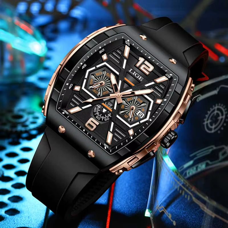 Relogio Masculino  Men Watch Luxury Waterproof Quartz Wristwatch Raise Wrist Luminous Date Sports Silicone Clock Man Watches