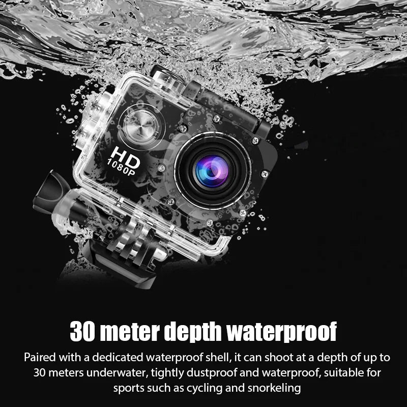 4K Ultra HD Action Camera 3MP 900Mah Underwater Waterproof Case Outdoor Sports Helmet Video Recording Cameras with 2.0 HD Screen