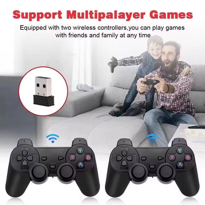 Classic Video Game Console X2 plus 128 GB Gaming Stick 4K HD Wireless Controller 30000 Games 50 Simulator Suitable for PS1/N64