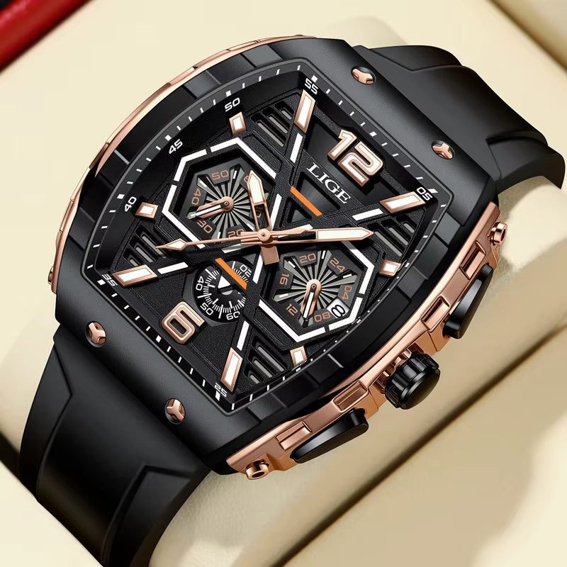 Relogio Masculino  Men Watch Luxury Waterproof Quartz Wristwatch Raise Wrist Luminous Date Sports Silicone Clock Man Watches