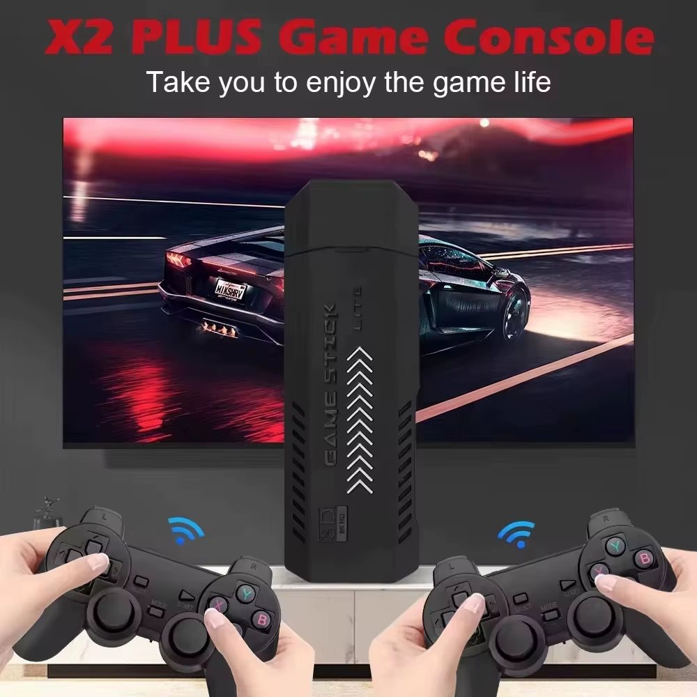 Classic Video Game Console X2 plus 128 GB Gaming Stick 4K HD Wireless Controller 30000 Games 50 Simulator Suitable for PS1/N64
