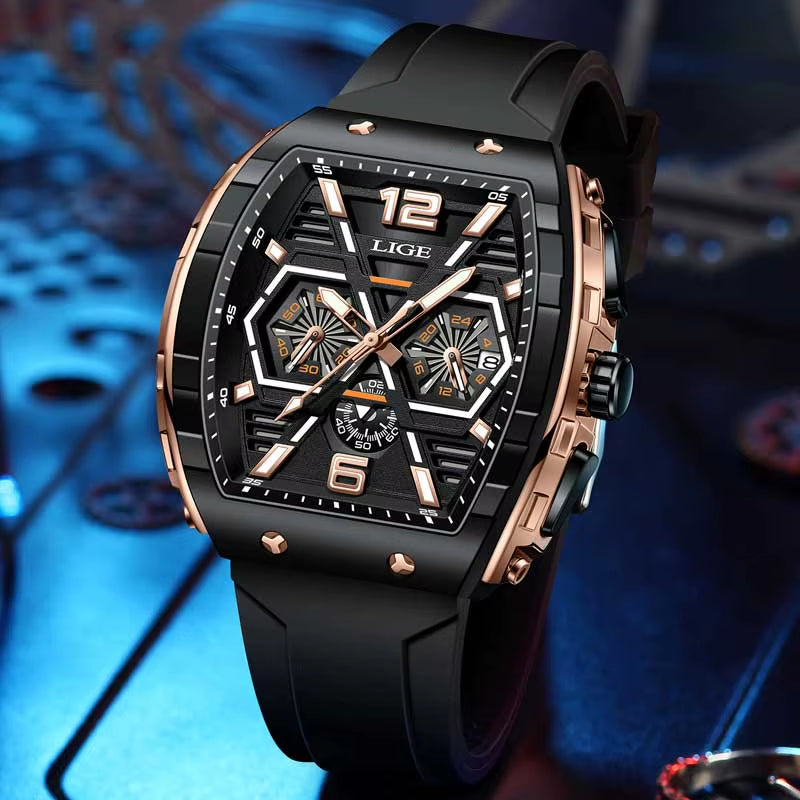 Relogio Masculino  Men Watch Luxury Waterproof Quartz Wristwatch Raise Wrist Luminous Date Sports Silicone Clock Man Watches
